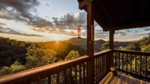 Covered Deck looking over the Smoky Mountains in Gatlinburg